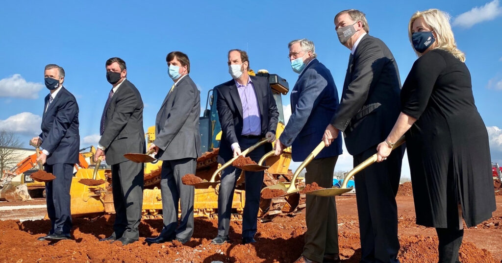 Construction Senior Members Of Shamrock Investments Joined With Members Of The Huntsville Government To Break Ground On A New Development At The Huntsville International Airport. Photo Via City Of Huntsville, Alabama - Government On Facebook