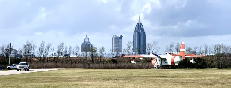 View of Mobile skyline from USS Alabama Battleship Memorial Park