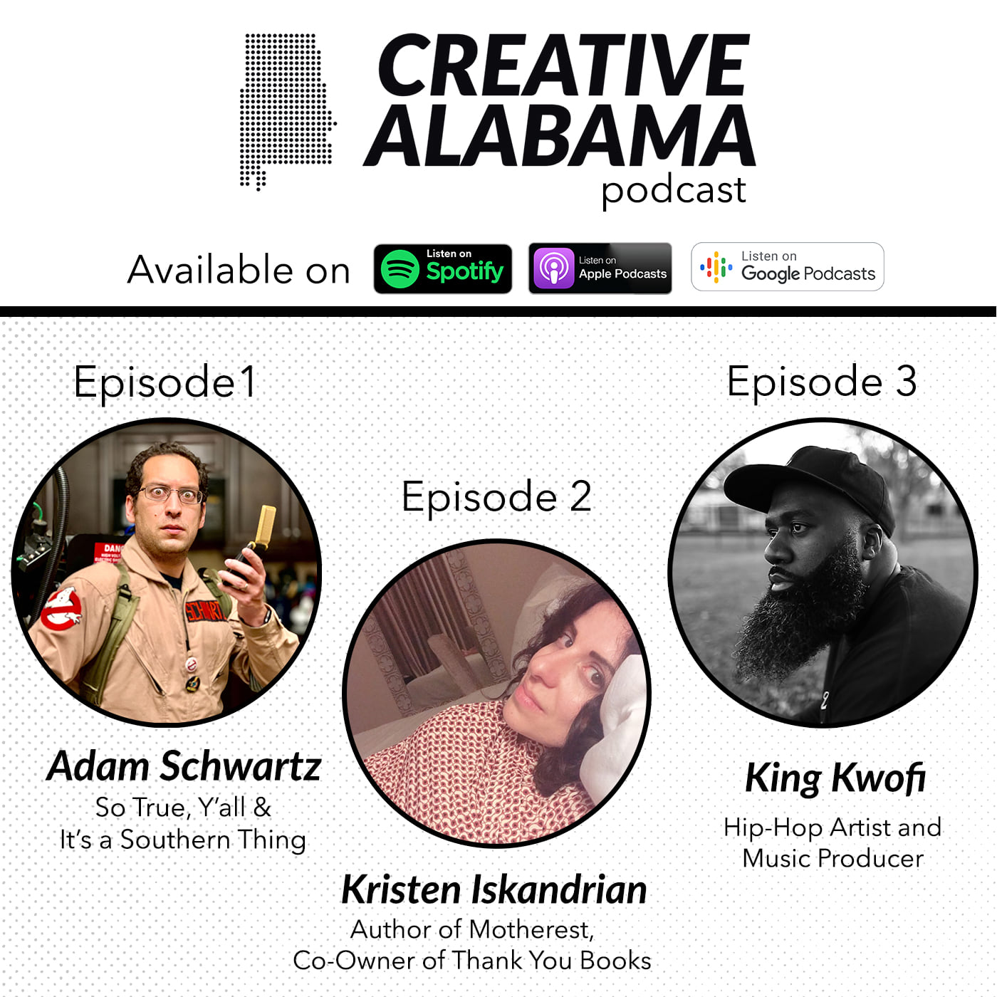 Education, Bamabuzz, Business, Fun Creative Alabama Podcasts Episodes 1 Through 3 Logo