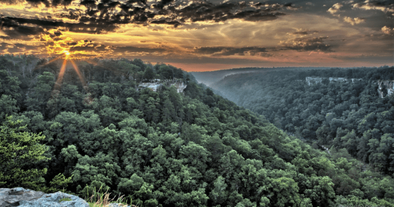 Dramatic Sky over Little River Canyon in Alabama