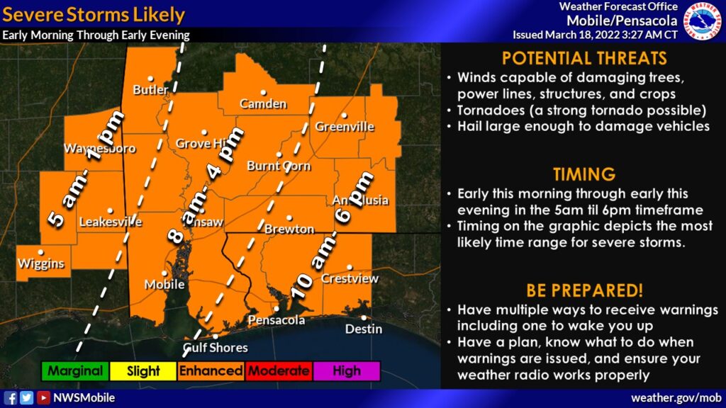 Prepare for severe weather in Southwest Alabama on March 18—tips on how to stay safe Prepare for severe weather in Southwest Alabama on March 18—tips on how to stay safe