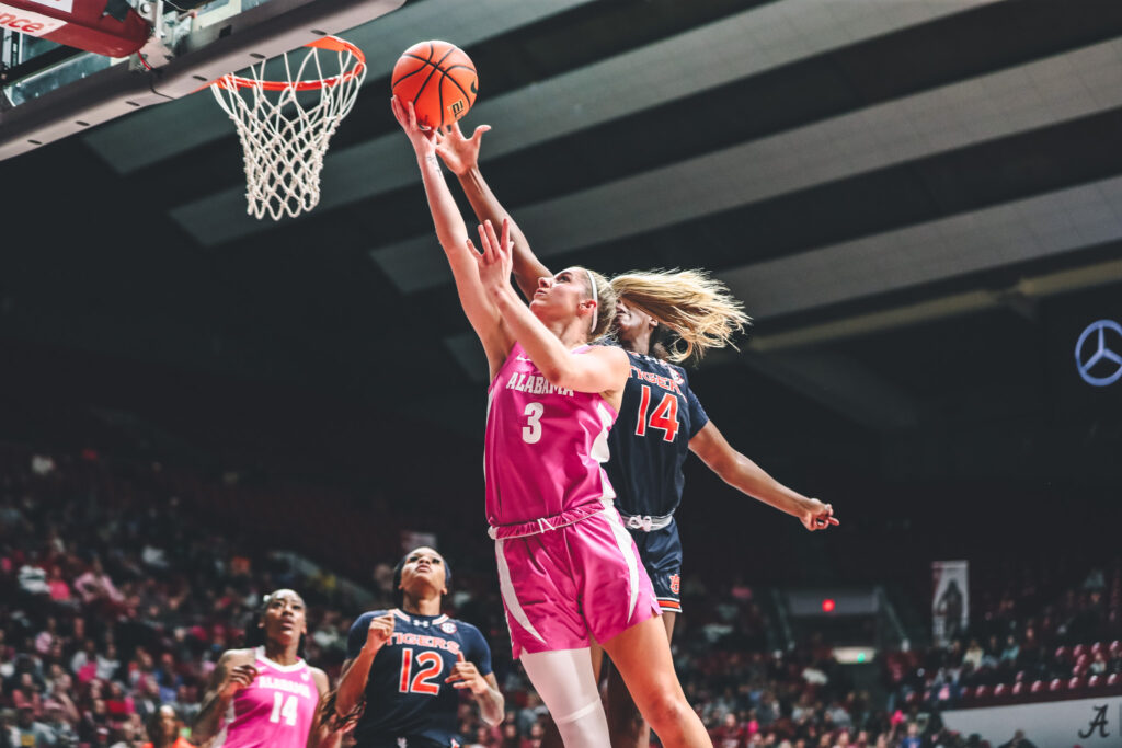 Bama women defeat Auburn in annual Power of Pink basketball game Bama women defeat Auburn in annual Power of Pink basketball game