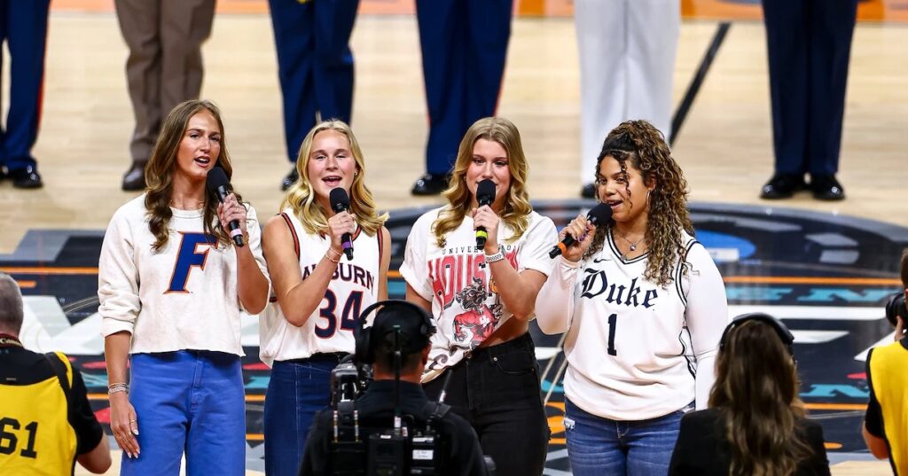 Auburn freshman sings national anthem before Final Four