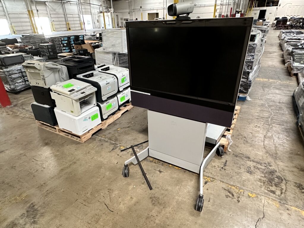 Large monitor on mobile stand